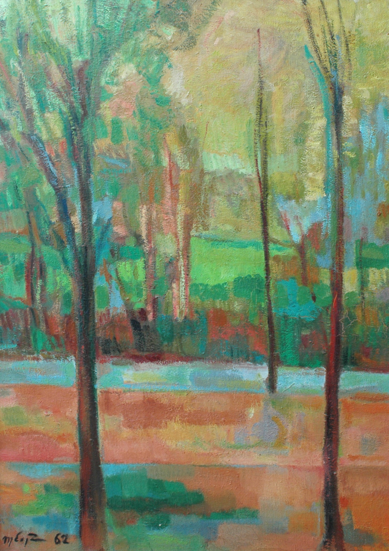 Maurice Experton, « Bois » (1962), 92 × 64 cm