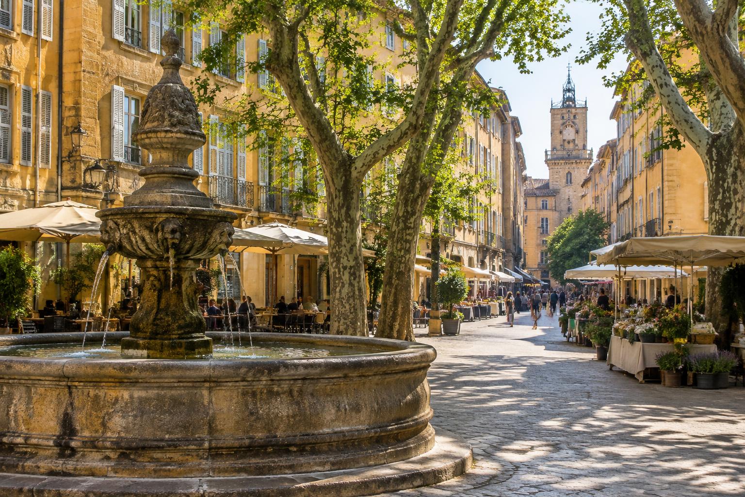 Aix-en-Provence, ses fontaines et ses places ombragées (illustration)