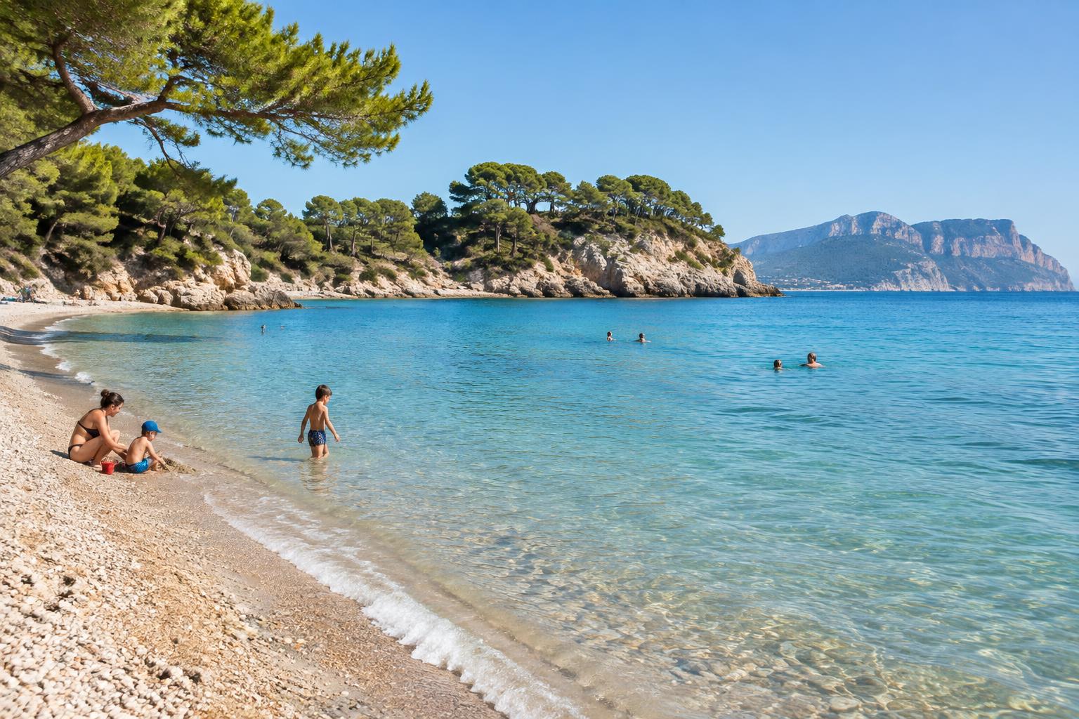 Une plage familiale de la baie de La Ciotat (illustration)
