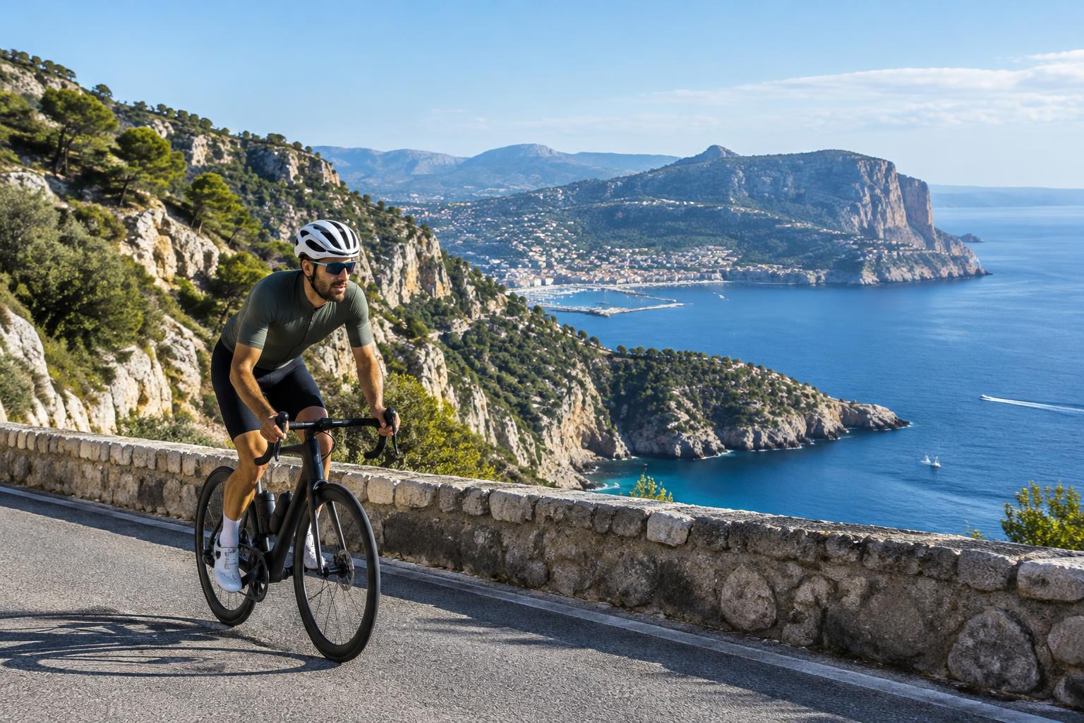 Vélo sur la Route des Crêtes entre Cassis et La Ciotat (illustration)